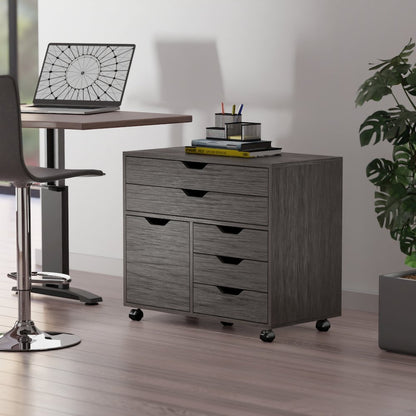 Halifax 3-Section Multi-Storage Mobile Cabinet, Charcoal