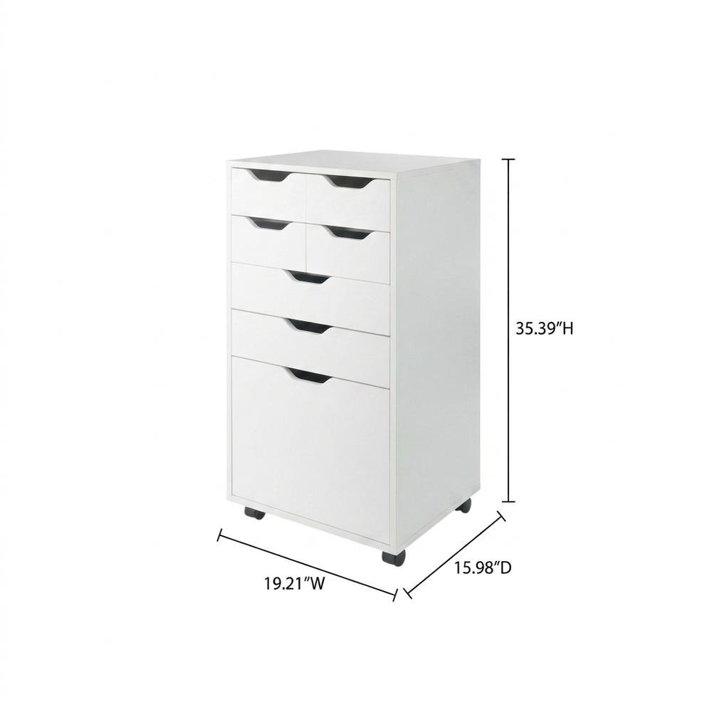 White Tall Mobile Storage Cabinet, Multi-Storage Rolling Pantry