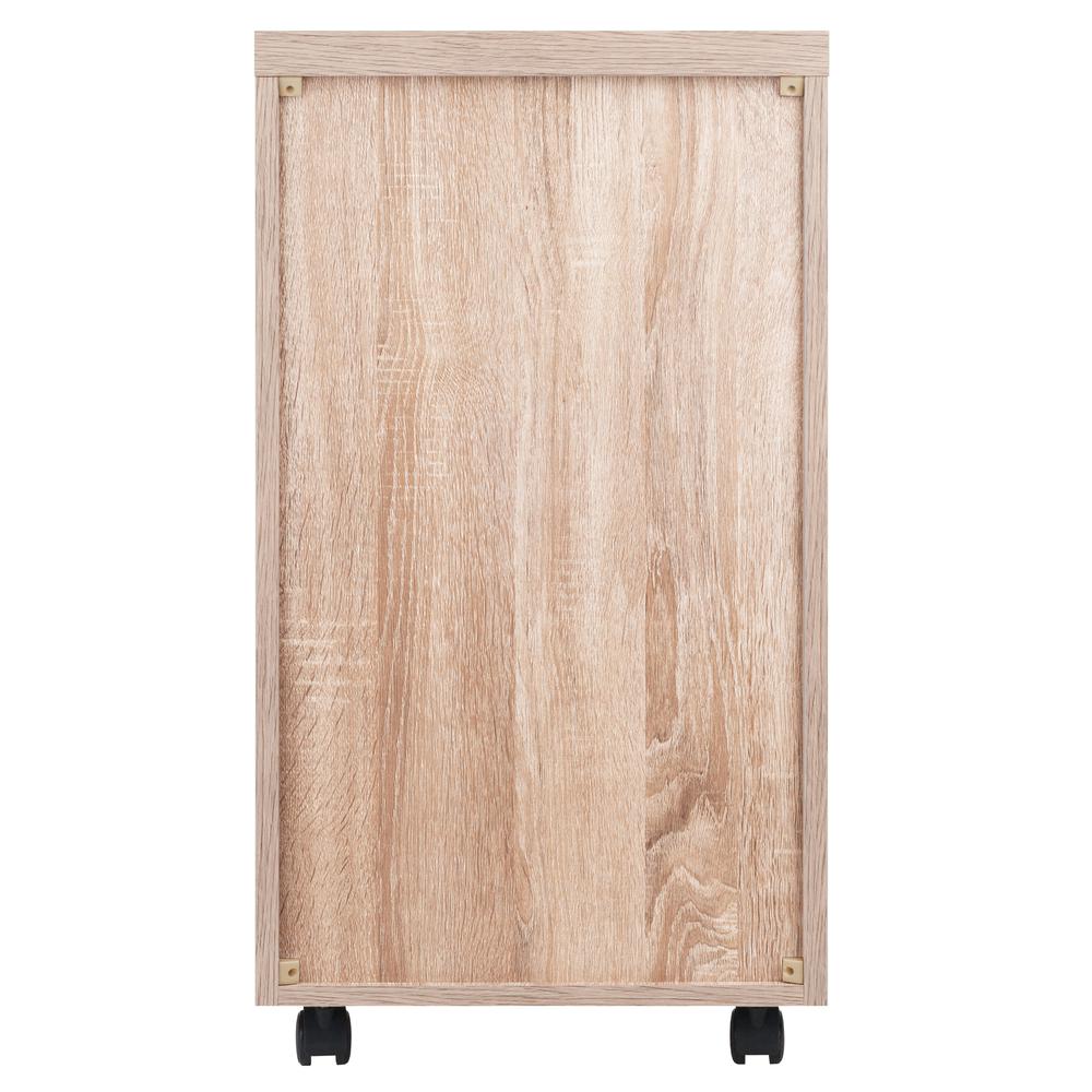 Kenner Mobile Storage Cabinet, 5 Drawers, Reclaimed Wood/White Finish