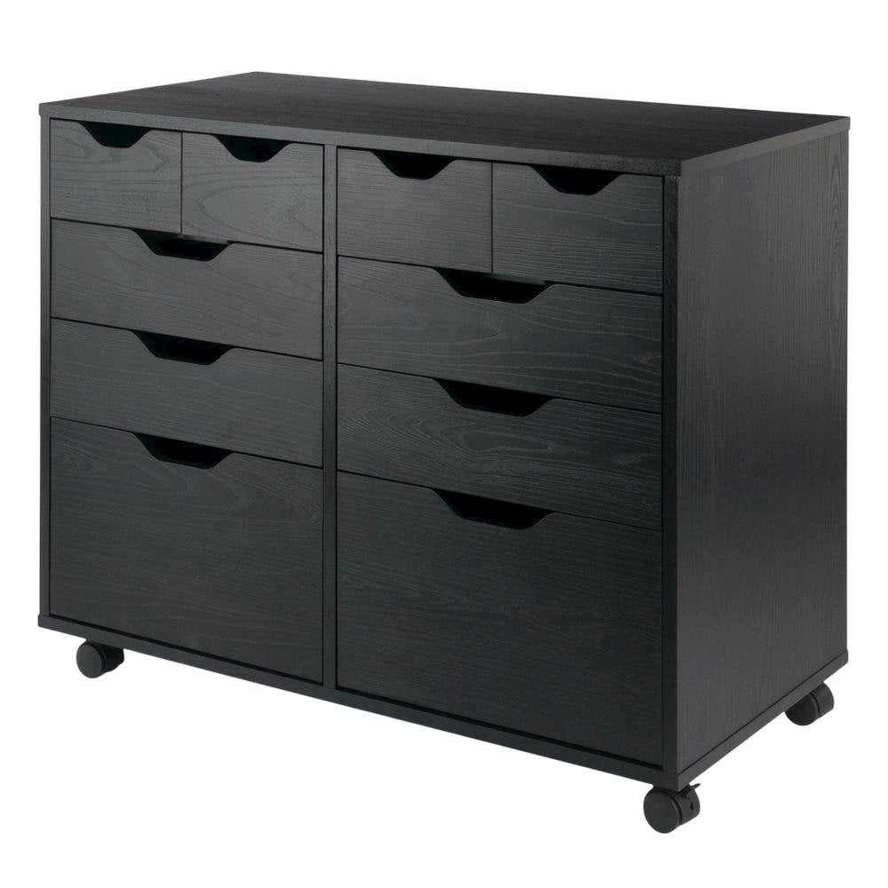 Black Storage Cabinet, Composite Wood Pantry Organizer