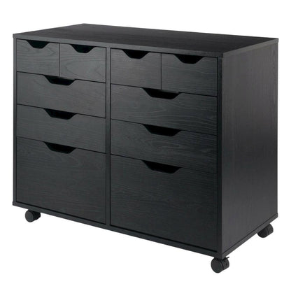 Black Storage Cabinet, Composite Wood Pantry Organizer