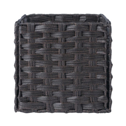 Melanie 3-Pc Woven Fiber Basket Set, Foldable, Chocolate