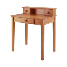 Solid Wood Computer Desk With Hutch, Honey Brown Art Desk With Storage