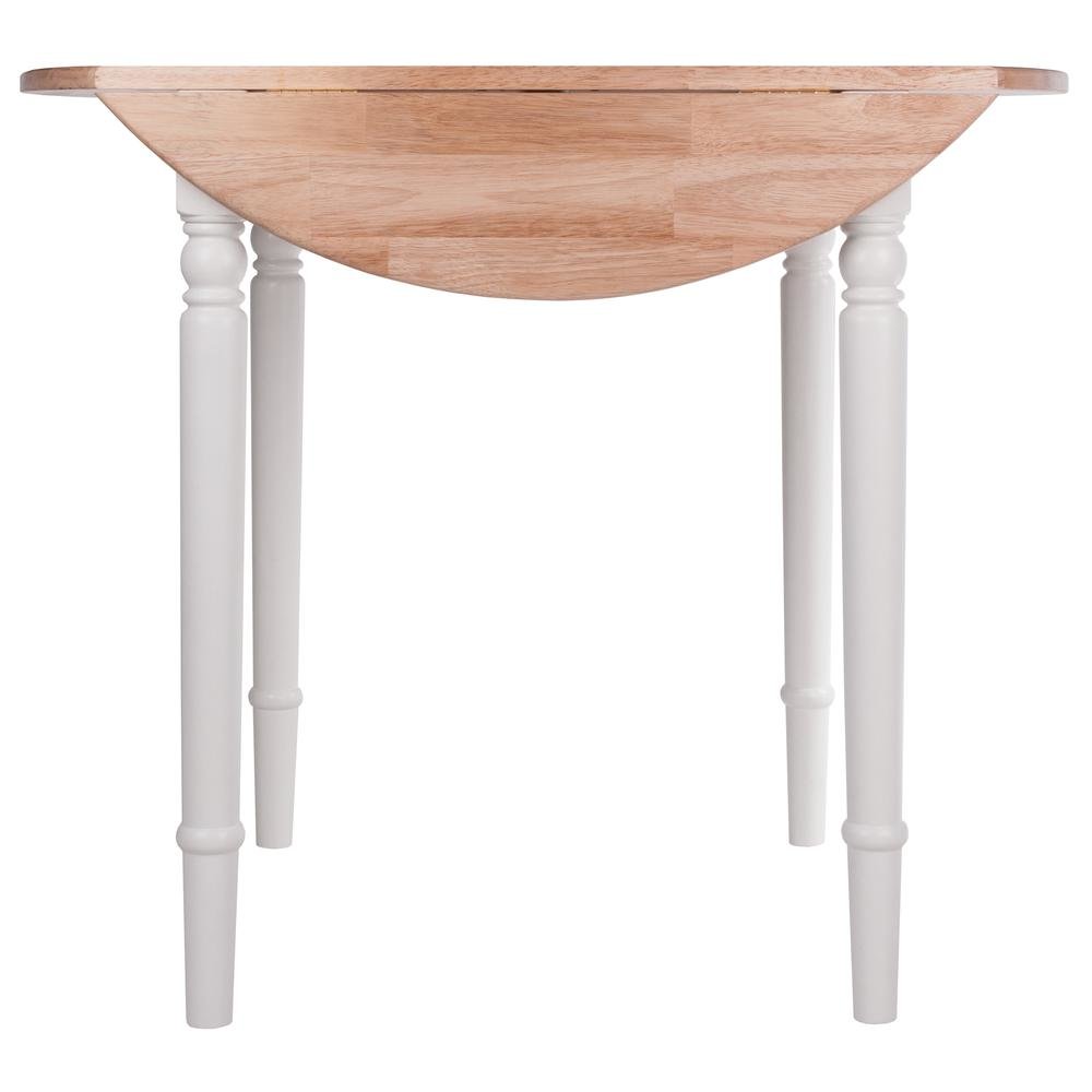 Natural White Small Round Drop Leaf Table – Foldable Dining Table