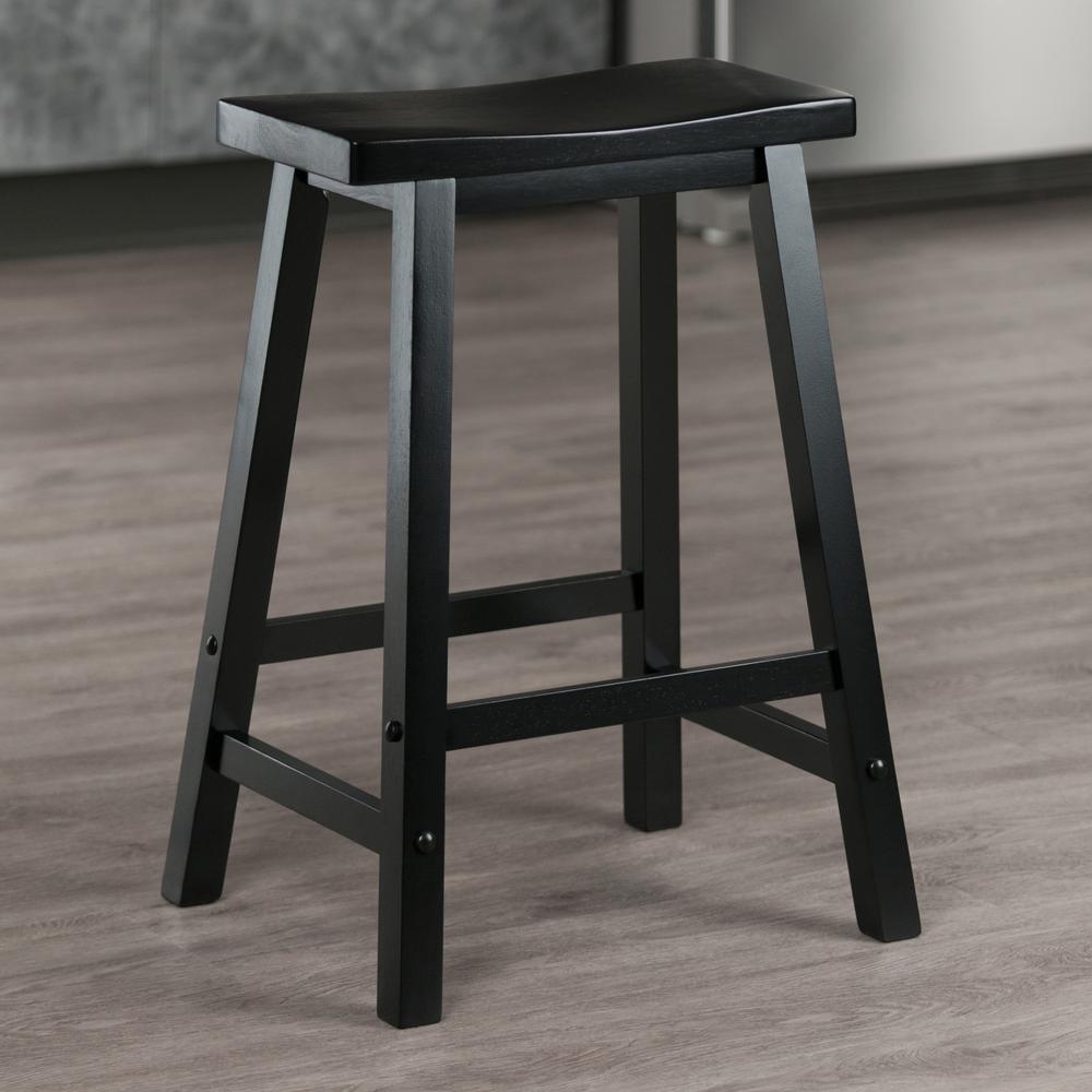 Satori 24" Saddle Seat Bar Stool Black
