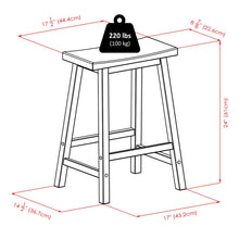 Satori 24" Saddle Seat Bar Stool Black