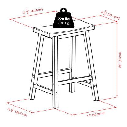 Satori 24" Saddle Seat Bar Stool Black