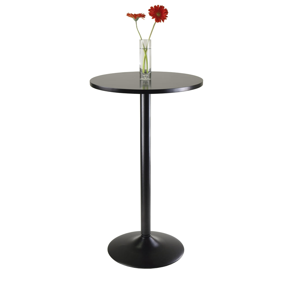 Pub Table Round Black MDF Top with Black leg and base