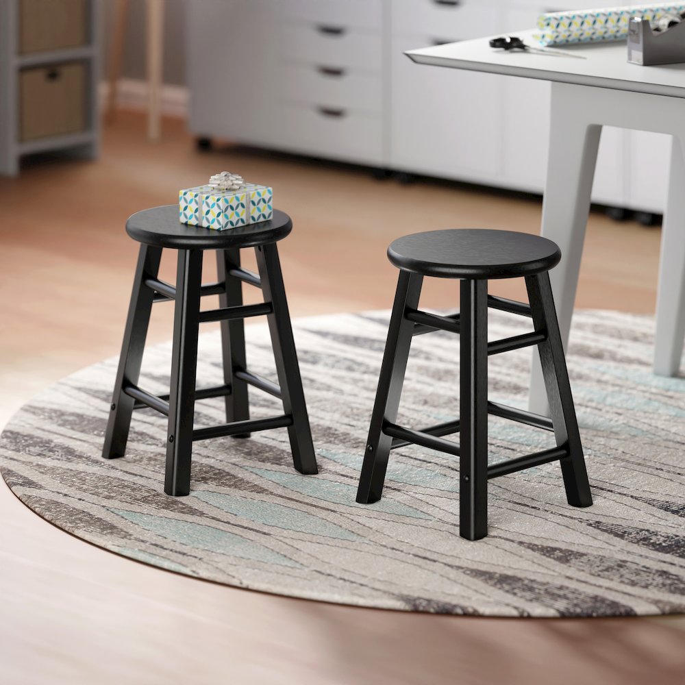 Element 2-Pc Dining Stool Set, Black