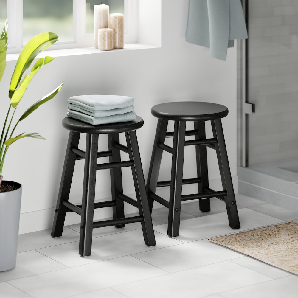 Element 2-Pc Dining Stool Set, Black