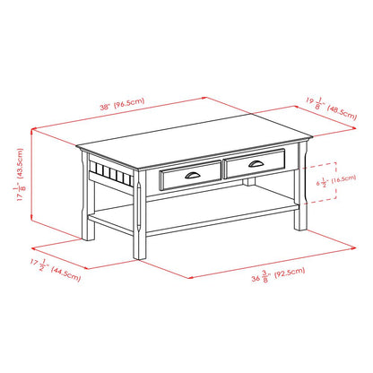 Timer Coffee Table, drawers and shelf
