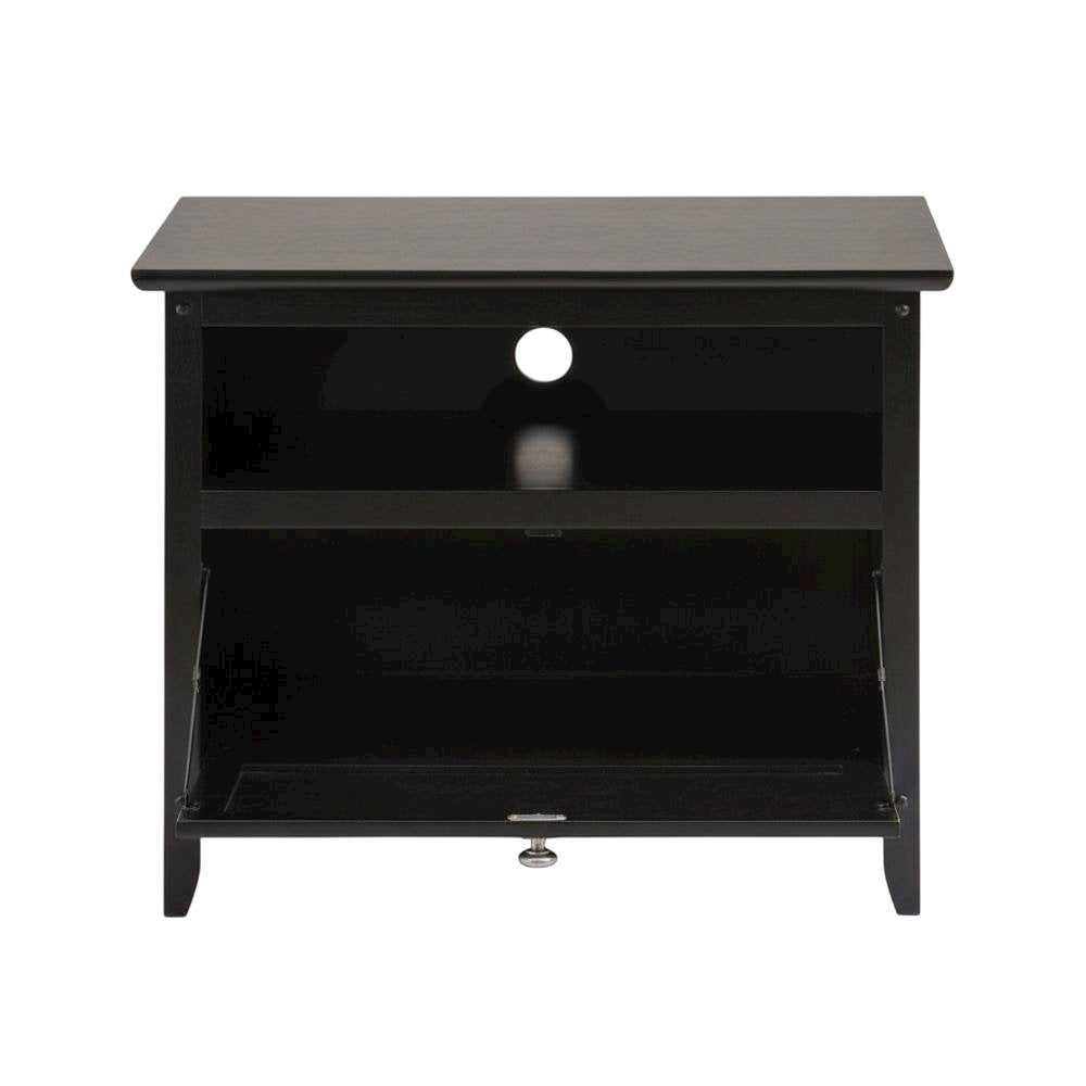 Dark Espresso TV Stand with Solid Wood Construction and Transitional Style