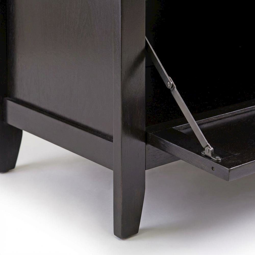 Dark Espresso TV Stand with Solid Wood Construction and Transitional Style
