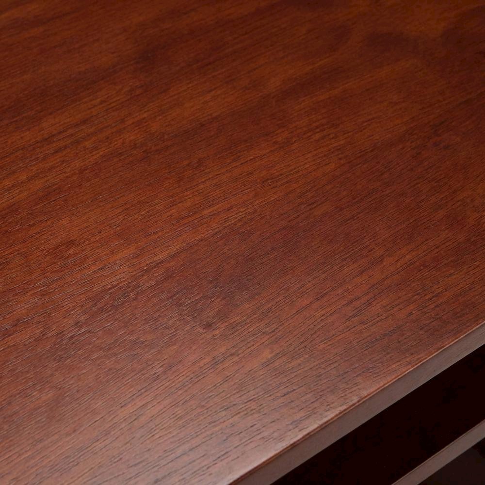 Walnut Work Cart with Keyboard Shelf and Transitional Style