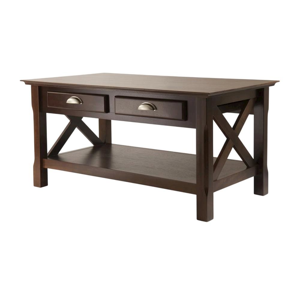 Coffee Table with 2 Storage Drawers for Living Room