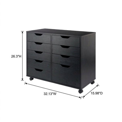 Black 6-Drawer Mobile Storage Cabinet, Rolling Multi-Storage