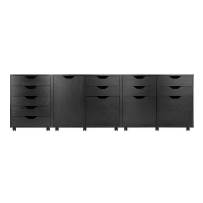 Halifax 3-Pc Cabinet Set with File Drawer, Black