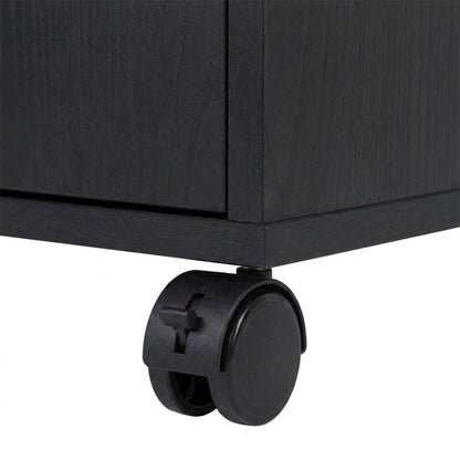 3-Piece Storage Cabinet Set with File Drawer, Composite Wood, Black