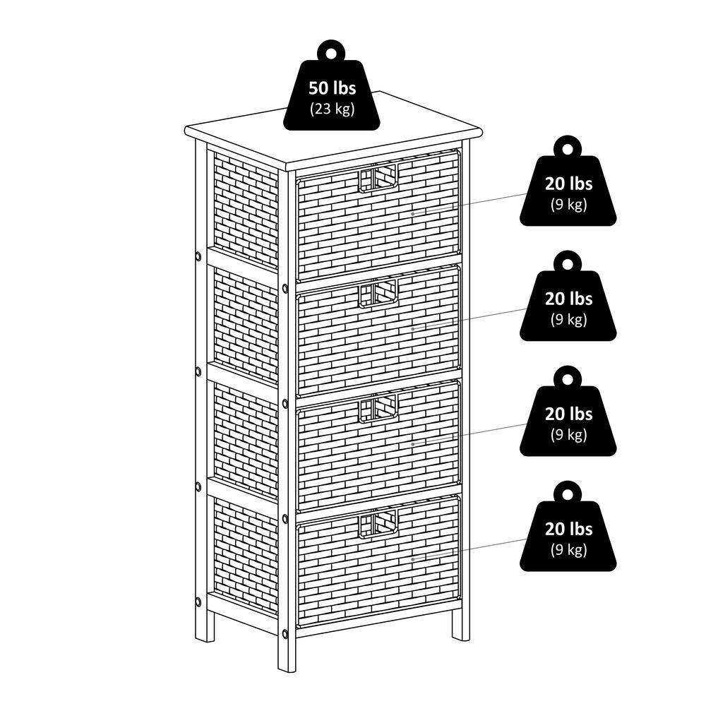 Omaha Storage Rack with 4 Foldable Baskets