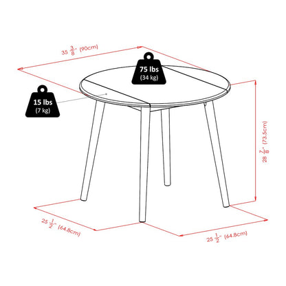 Moreno 5-Pc Drop Leaf Dining Table with Windsor Chairs, Black