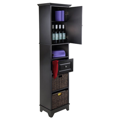 Wyatt Tall Cabinet with Baskets, Drawer, Door