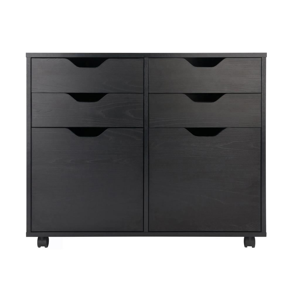 Halifax 2 Section Mobile Storage Cabinet, Black