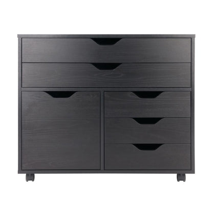 Halifax 3 Section Mobile Storage Cabinet, Black