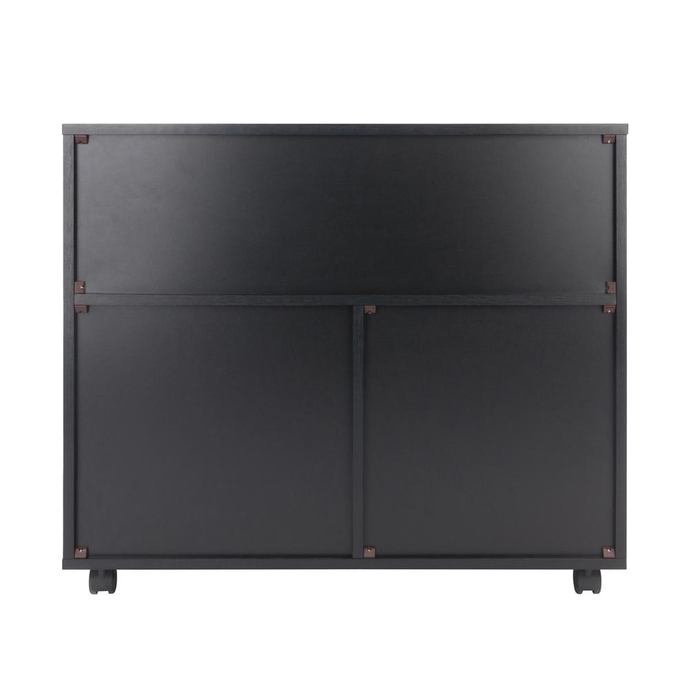 Halifax 3 Section Mobile Storage Cabinet, Black