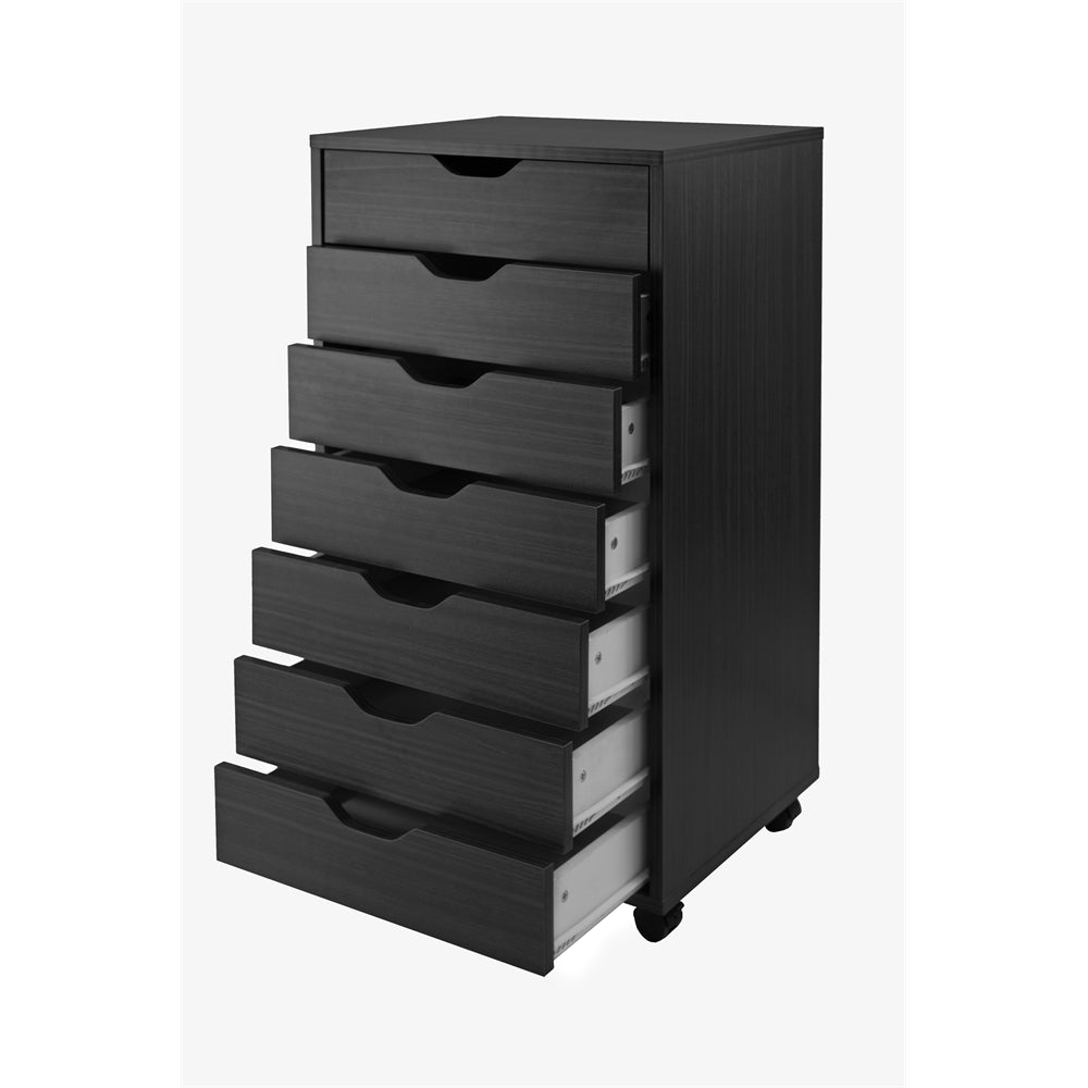 Halifax Cabinet for Closet / Office, 7 Drawers, Black