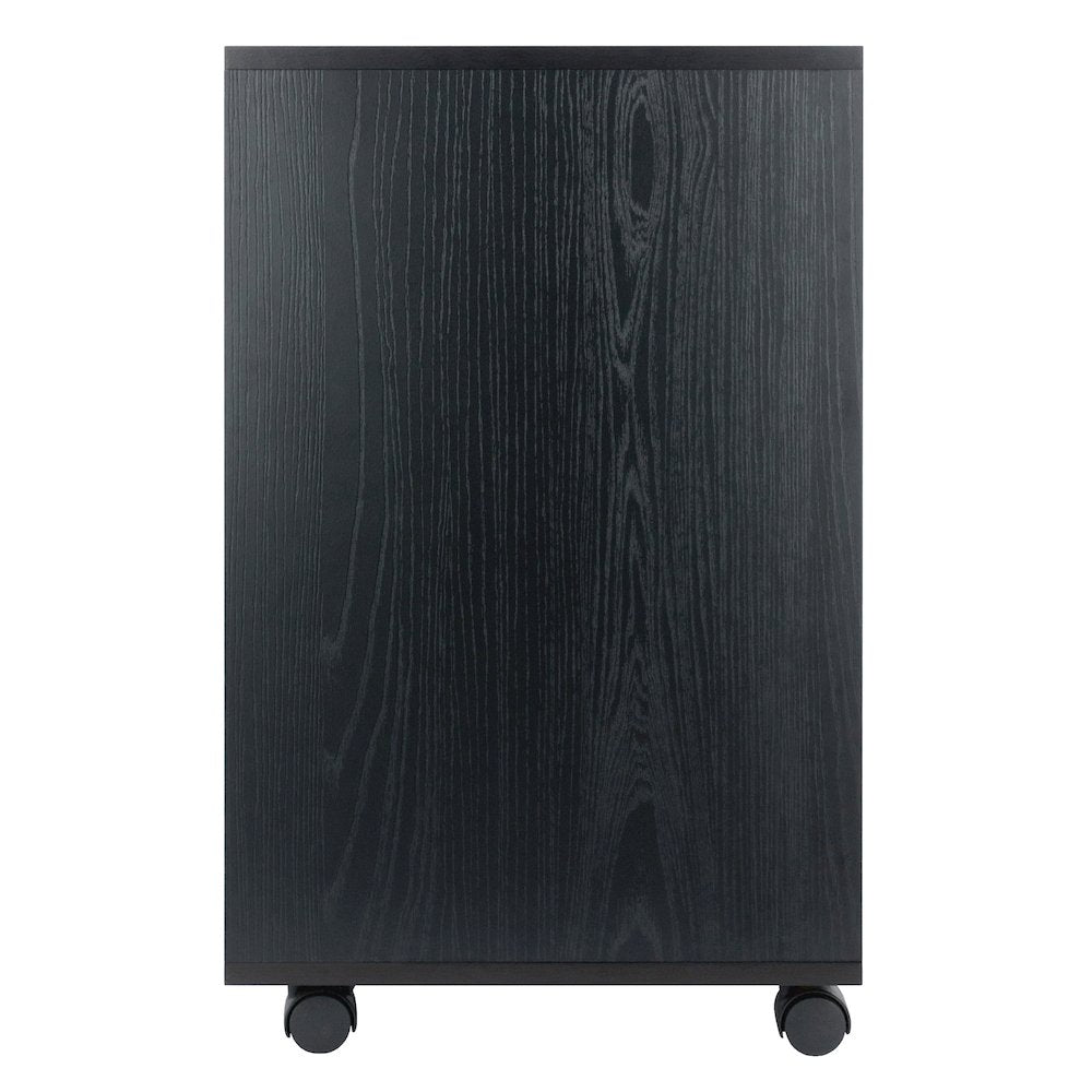 Norfolk 6 Bins, 2 Drawer Mobile Cabinet, Black Finish