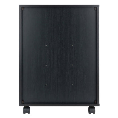 Norfolk 6 Bins, 2 Drawer Mobile Cabinet, Black Finish