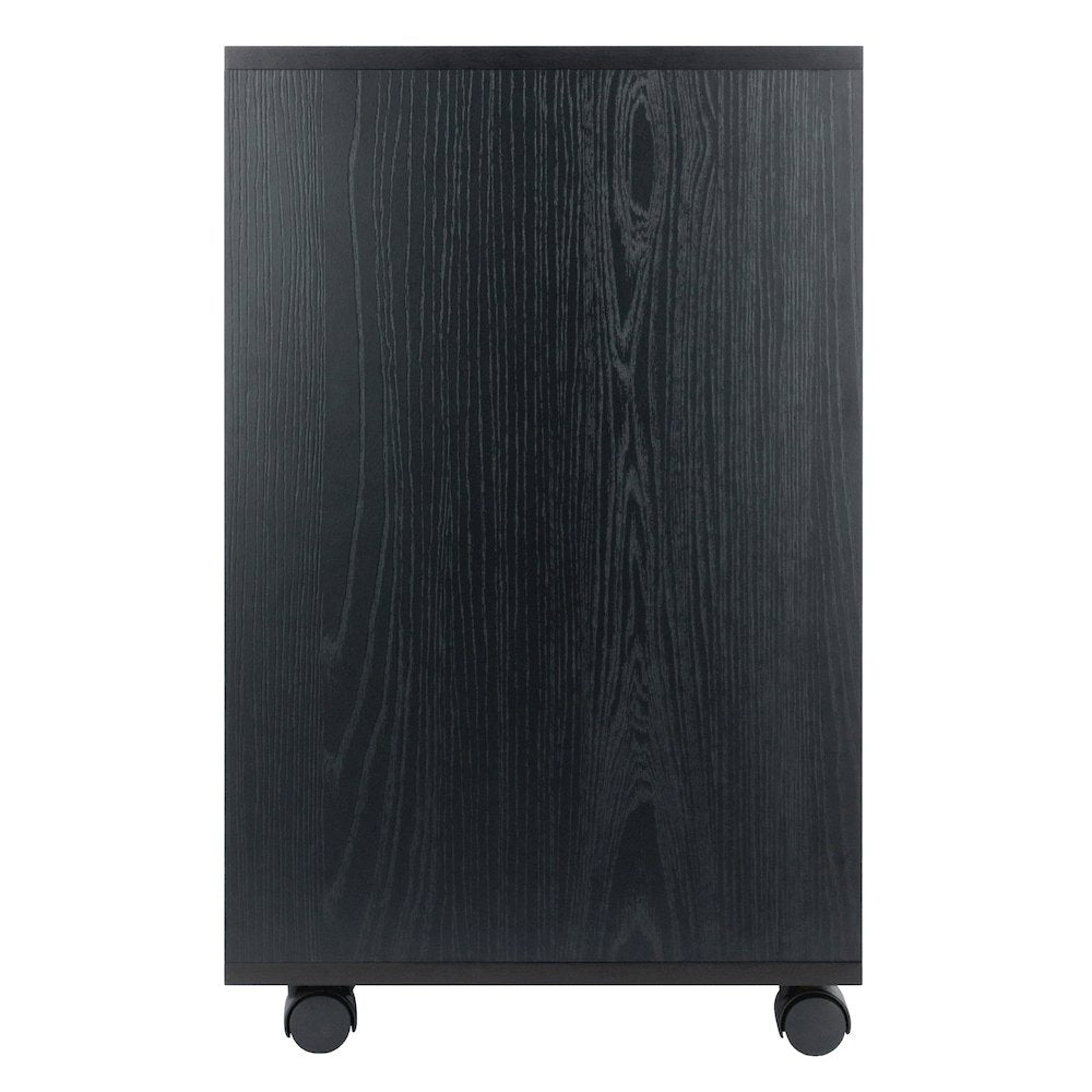 Norfolk 4 Bins, 2 Drawer Mobile Cabinet, Black Finish