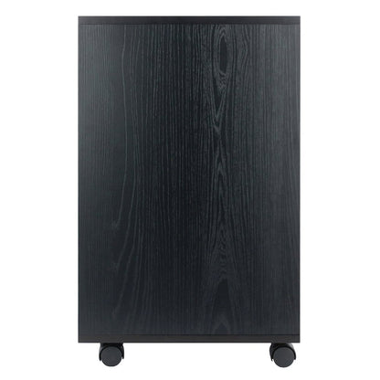 Norfolk 4 Bins, 2 Drawer Mobile Cabinet, Black Finish