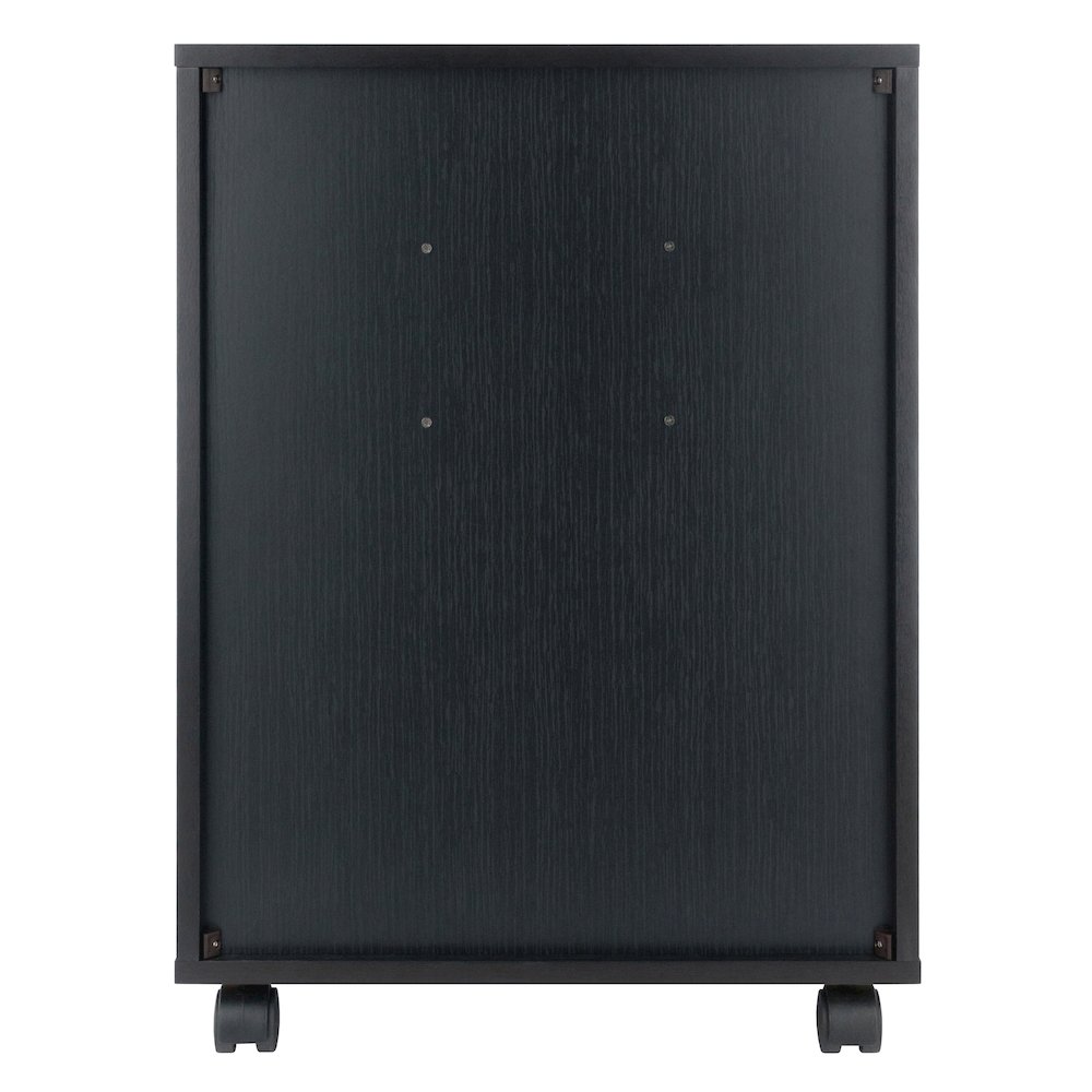 Norfolk 4 Bins, 2 Drawer Mobile Cabinet, Black Finish