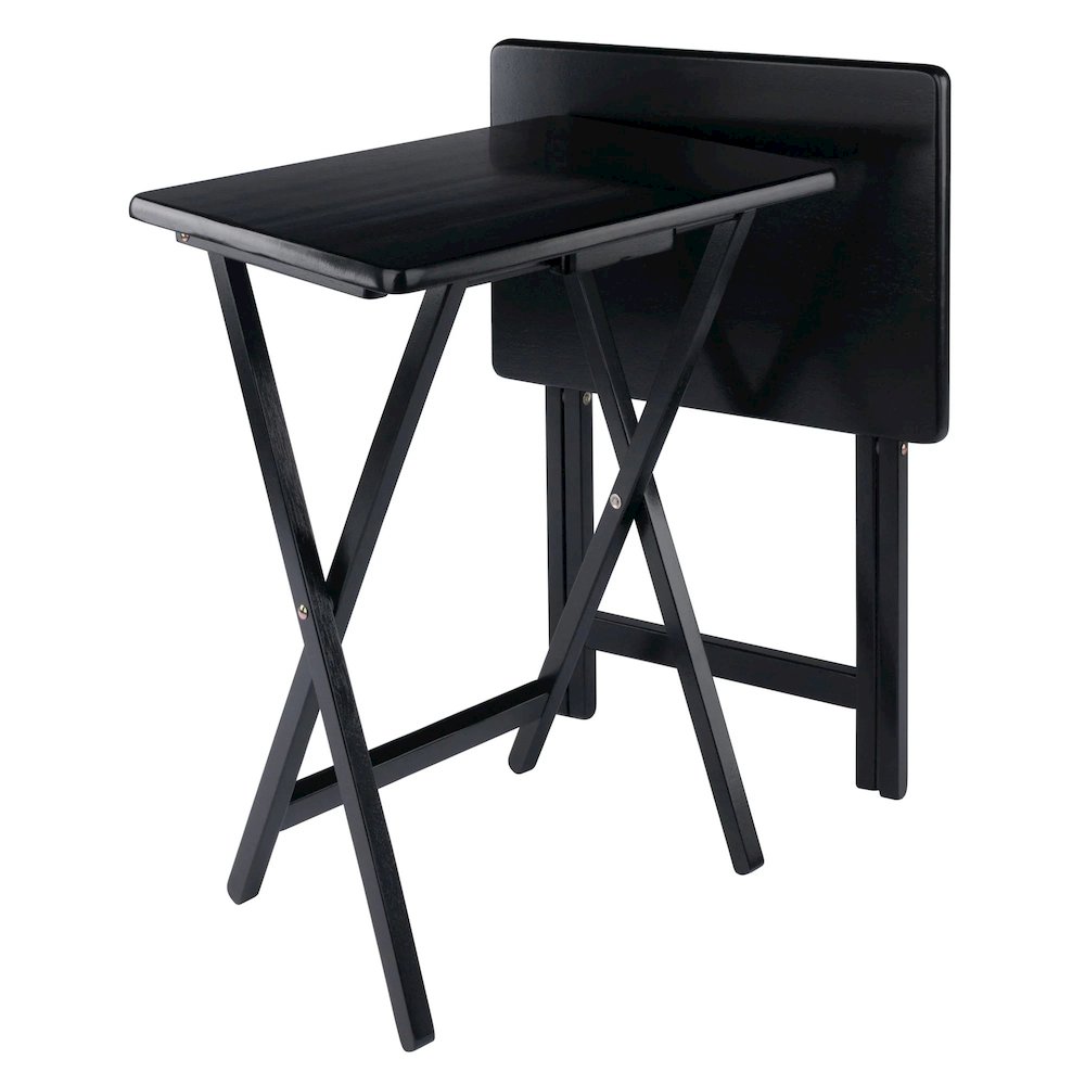 Alex 2-Pc Snack Table Set, Black