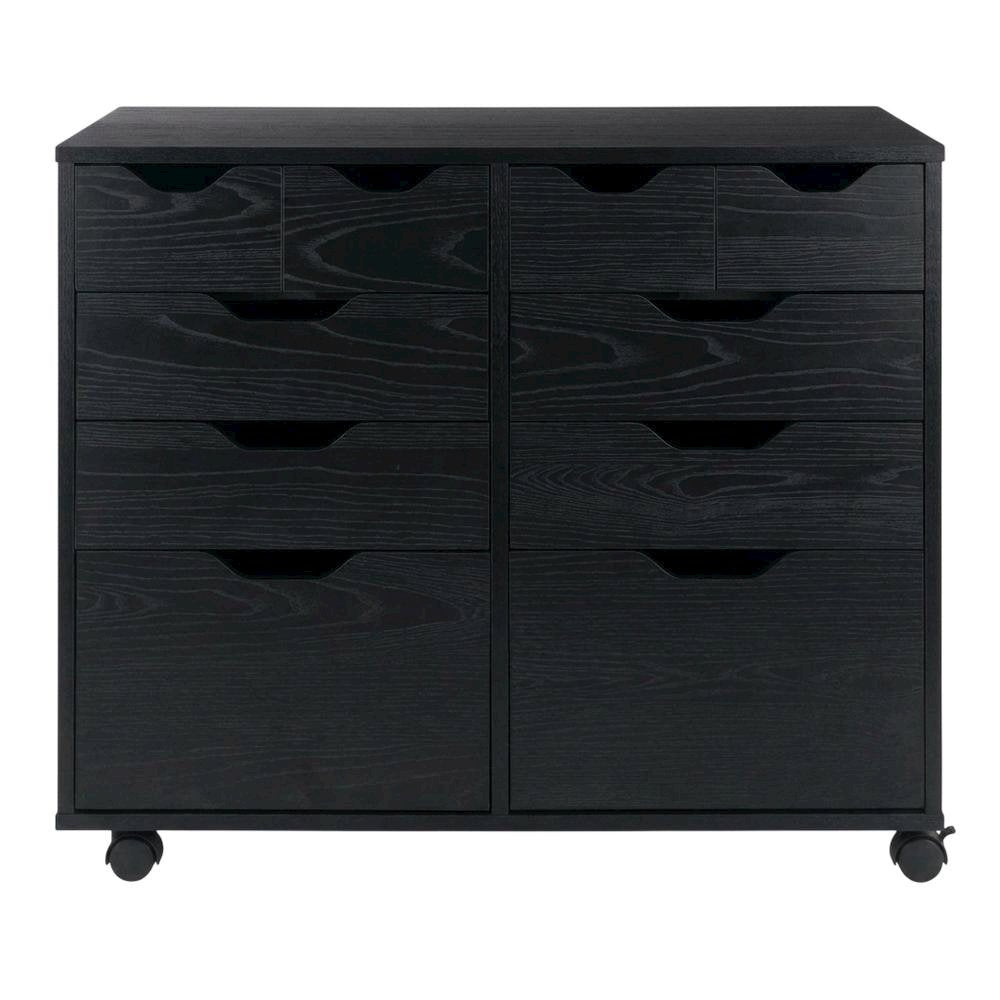 Black Storage Cabinet, Composite Wood Pantry Organizer