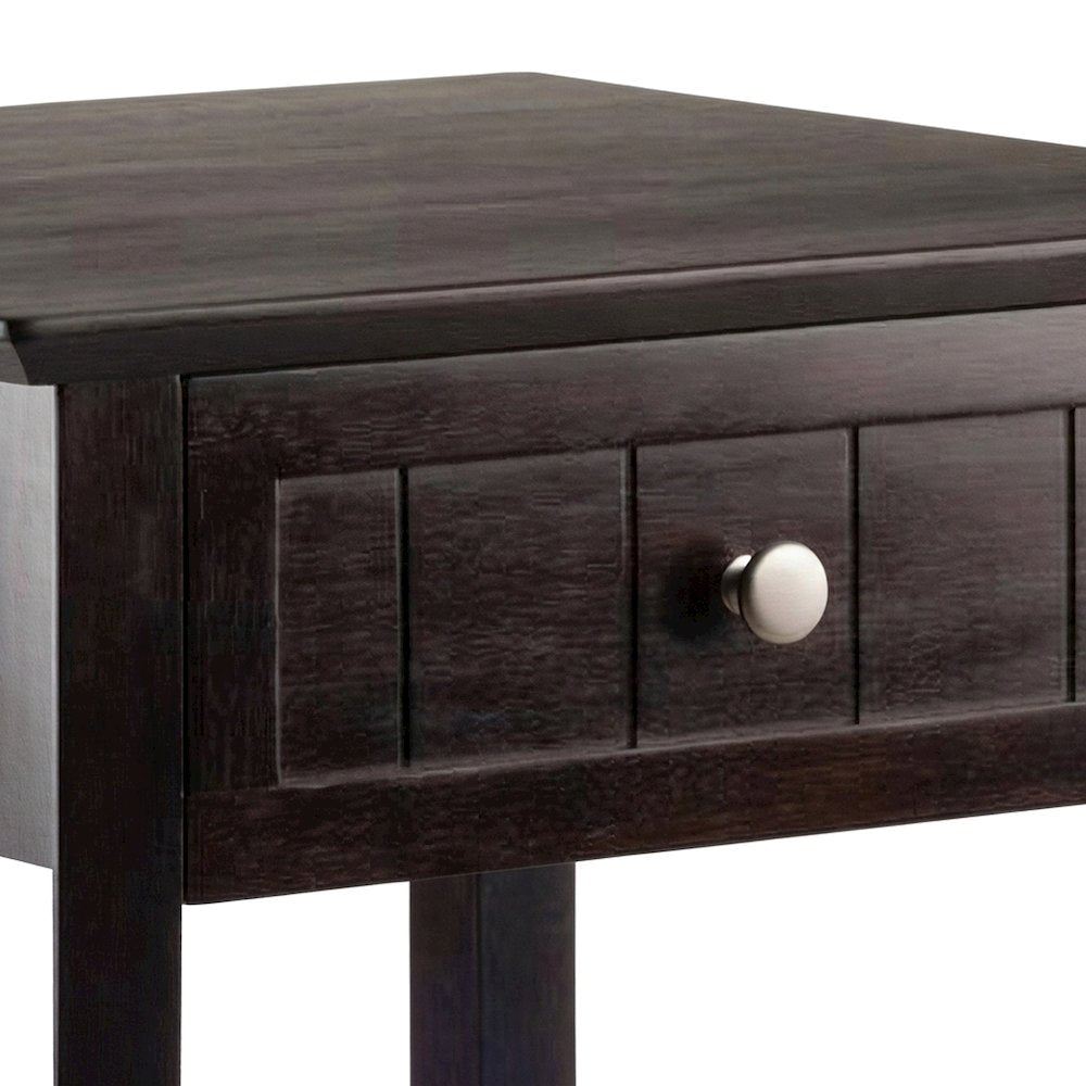 Solid Wood Printer Stand with Open Shelf, Under Desk Storage, Coffee