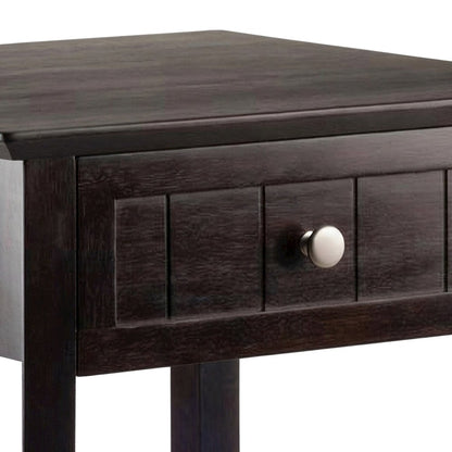 Solid Wood Printer Stand with Open Shelf, Under Desk Storage, Coffee