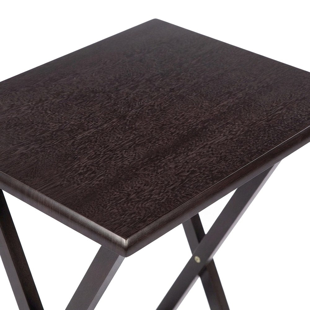 5-Piece Solid Wood Snack Tray Table Set, TV Stand Table, Coffee