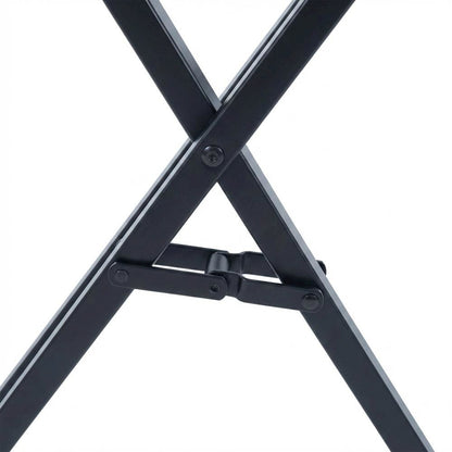 Solid Wood TV Trays Set Of 4 With Storage Rack in Black Finish