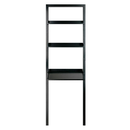 Bellamy Leaning Desk with 2 Shelves in Black