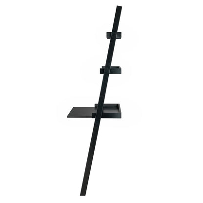 Bellamy Leaning Desk with 2 Shelves in Black