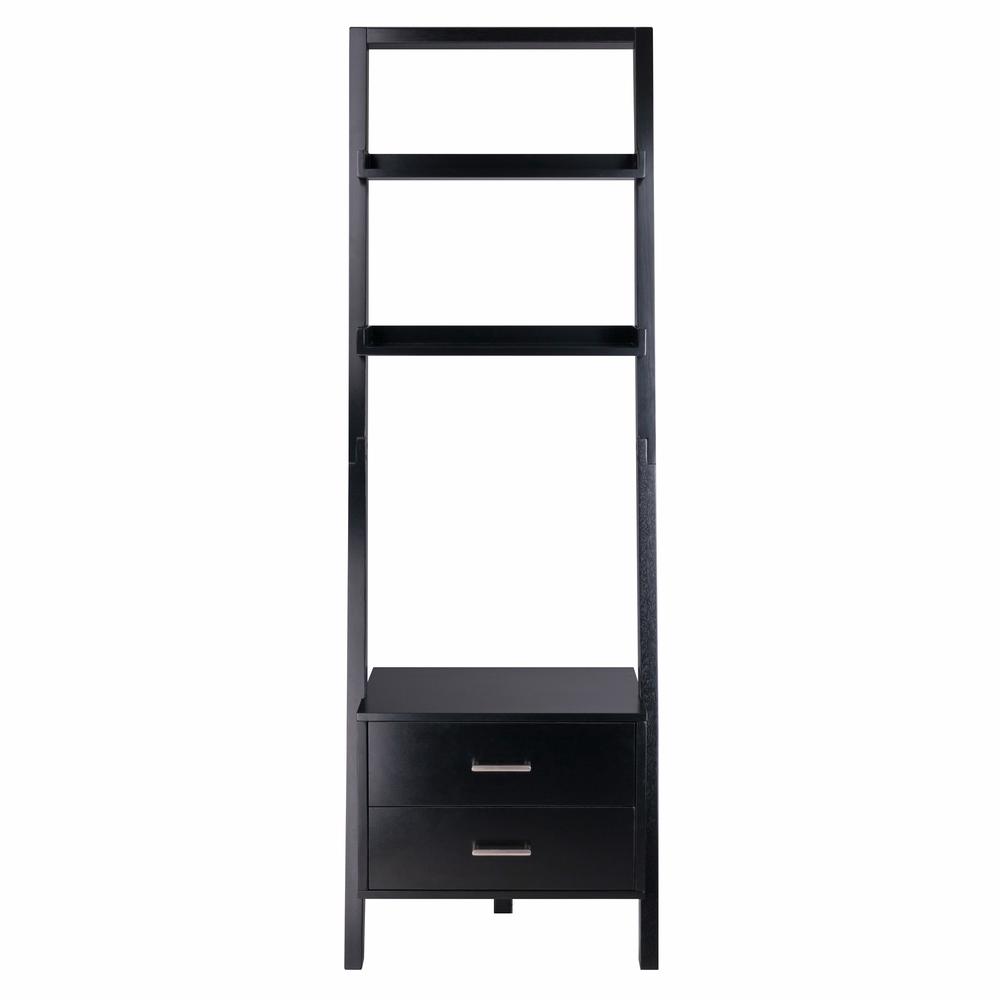 Bellamy Leaning Shelf w/Storage in Black Finish
