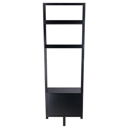 Bellamy Leaning Shelf w/Storage in Black Finish