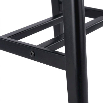 Solid Wood Windsor-Style Dining Chairs for Kitchen Table, Set of 2, Black