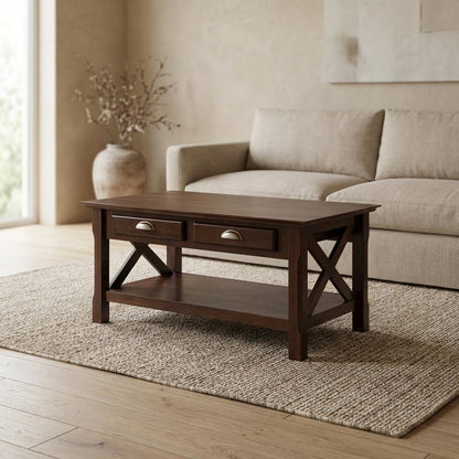 Coffee Table with 2 Storage Drawers for Living Room