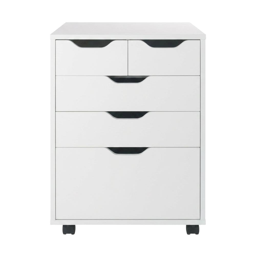 White Mobile Storage Cabinet, Composite Wood Rolling Pantry