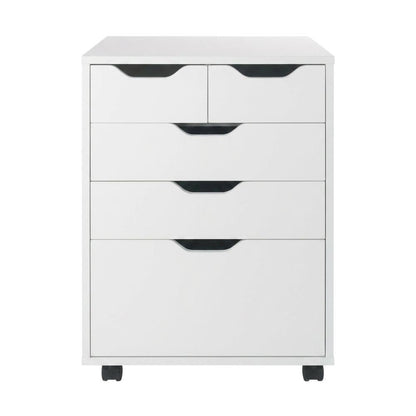 White Mobile Storage Cabinet, Composite Wood Rolling Pantry