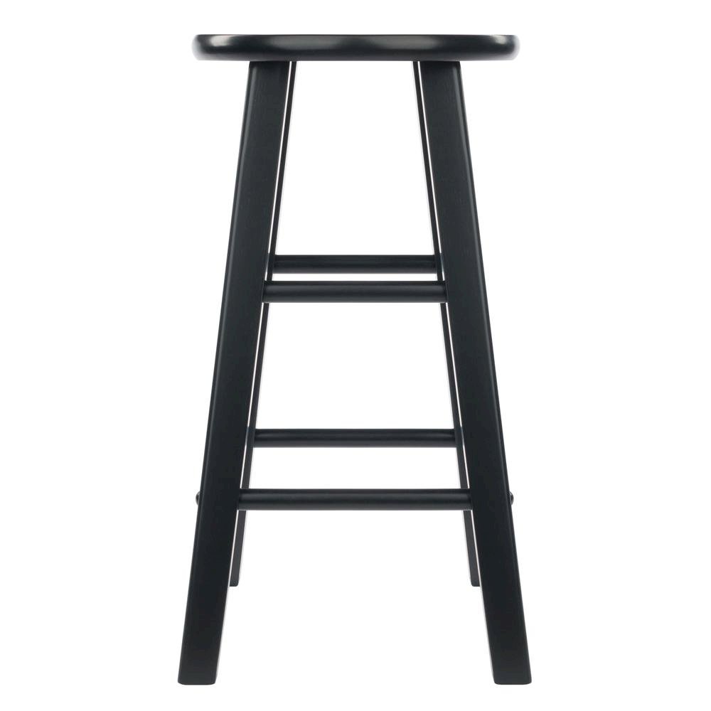 Black Wooden Barstools – Set of 2 Stools for Kitchen Counter or Bar