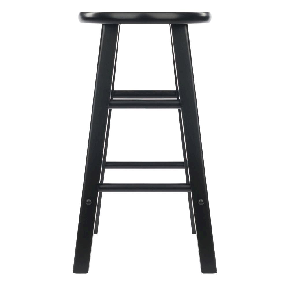 Black Wooden Barstools – Set of 2 Stools for Kitchen Counter or Bar